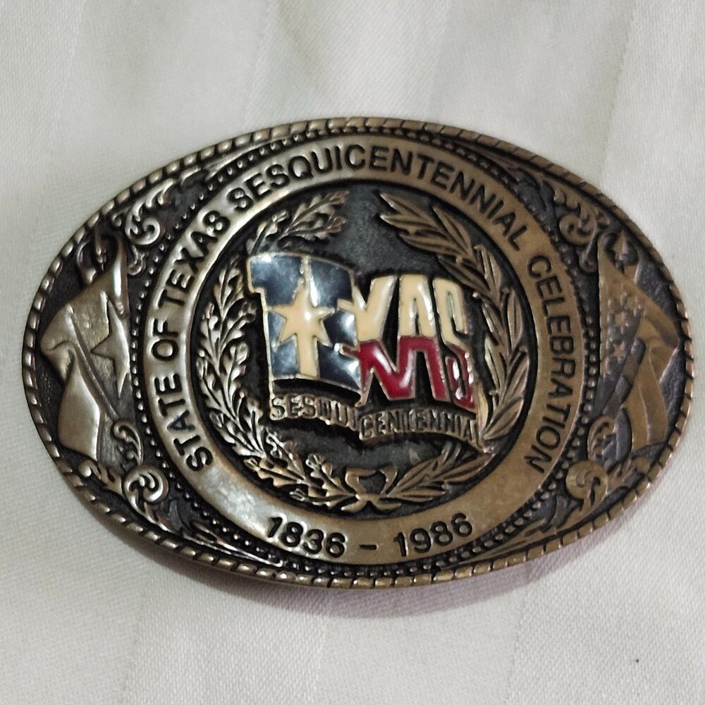 State of Texas Sesquicentennial Celebration 1836-1986 Belt Buckle